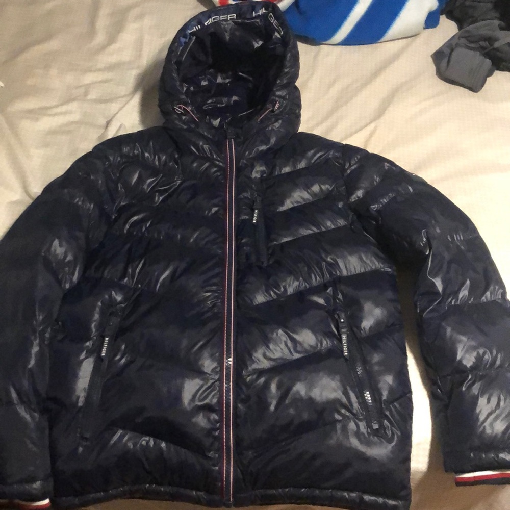 Tommy Hilfiger Navy Blue Double Coat Lined Puffer Jacket
